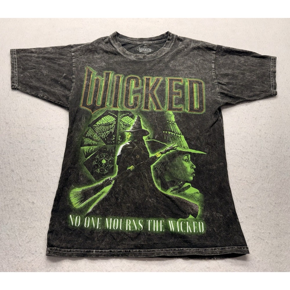 Universal Studios Wicked Movie T Shirt Small No One Mourns Elphaba Mineral Wash